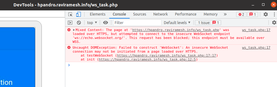 Websocket Error