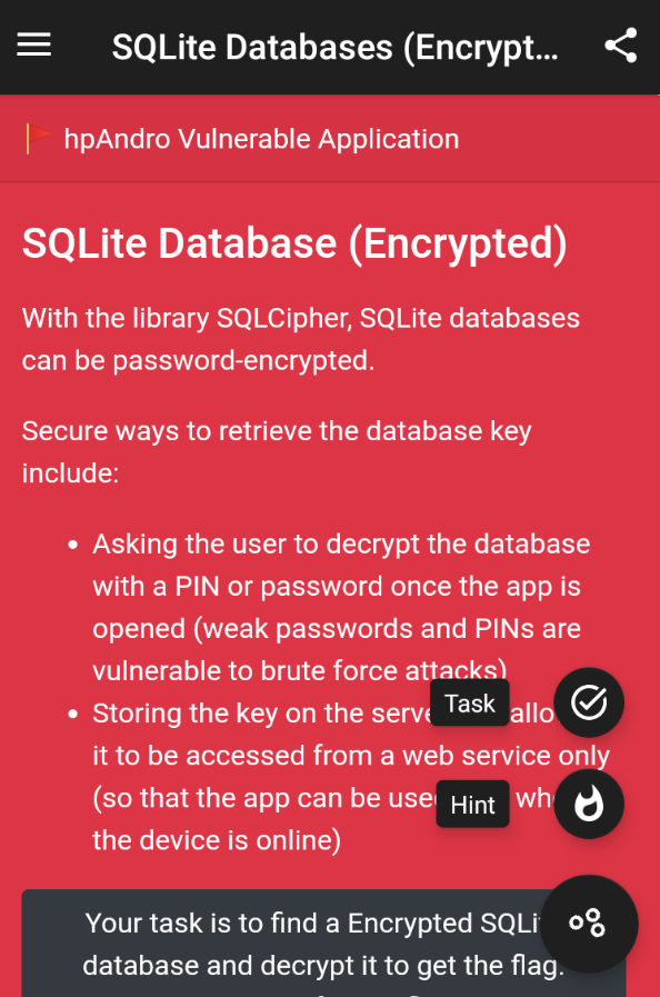 Encrypted SQLite Database